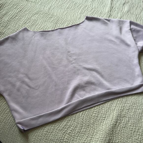Logilates Sweatshirt Off Shoulder Loungewear Cropped Comfy Athleisure Purple 1X - Picture 6 of 6